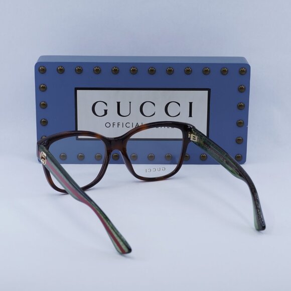 Final Price! Gucci GG0038ON 002 Havana/Green Eyeglasses 54mm - Picture 11 of 12